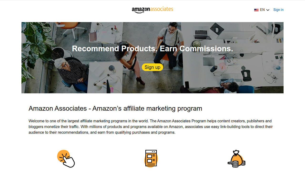 A screenshot of the Amazon Associates dashboard, showing where affiliates track clicks, conversions, and earnings.