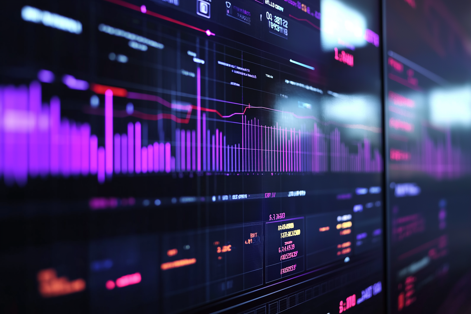 A marketer intently analyzing data across multiple screens, illustrating the critical role of tracking tools and data interpretation in optimizing affiliate marketing strategies.