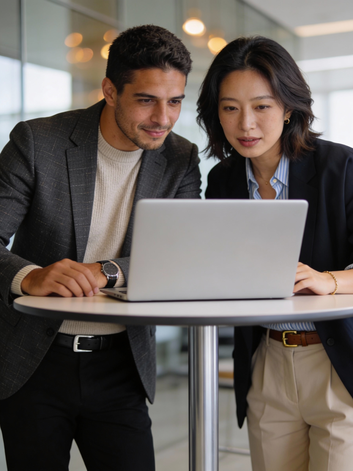 An influencer and a brand representative engaging in a collaborative discussion, representing the shift towards long-term affiliate partnerships.