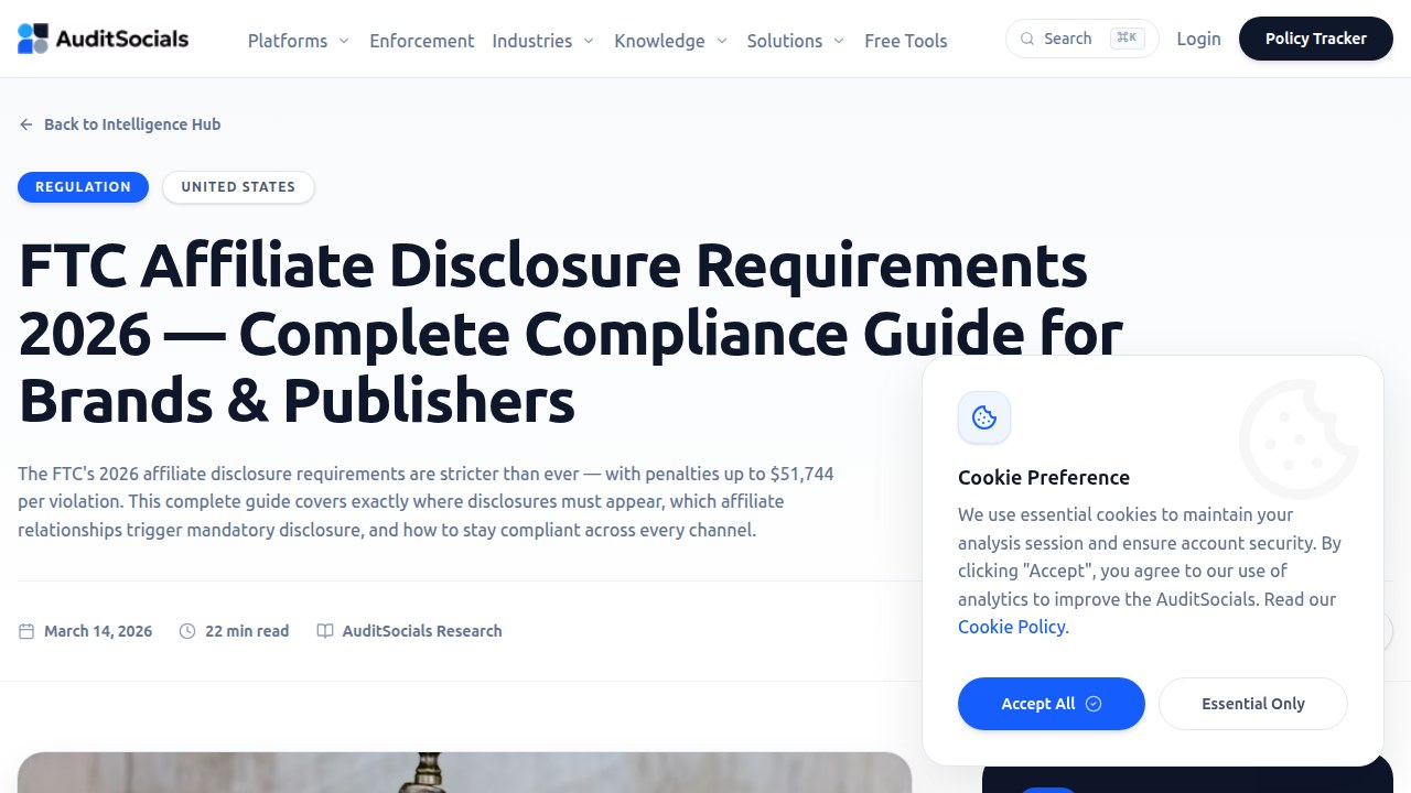 Merchants must ensure affiliates comply with FTC disclosure requirements to maintain brand safety and avoid penalties.