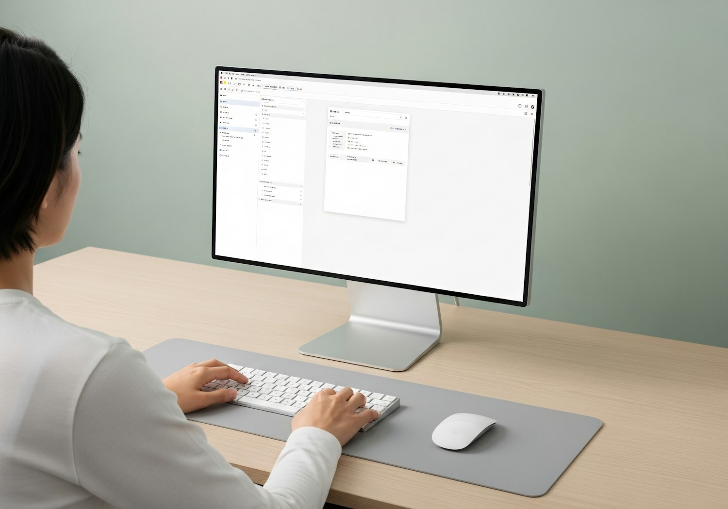 A person efficiently multitasking at a computer, representing the benefits of advanced strategies for scaling and optimizing affiliate link management.