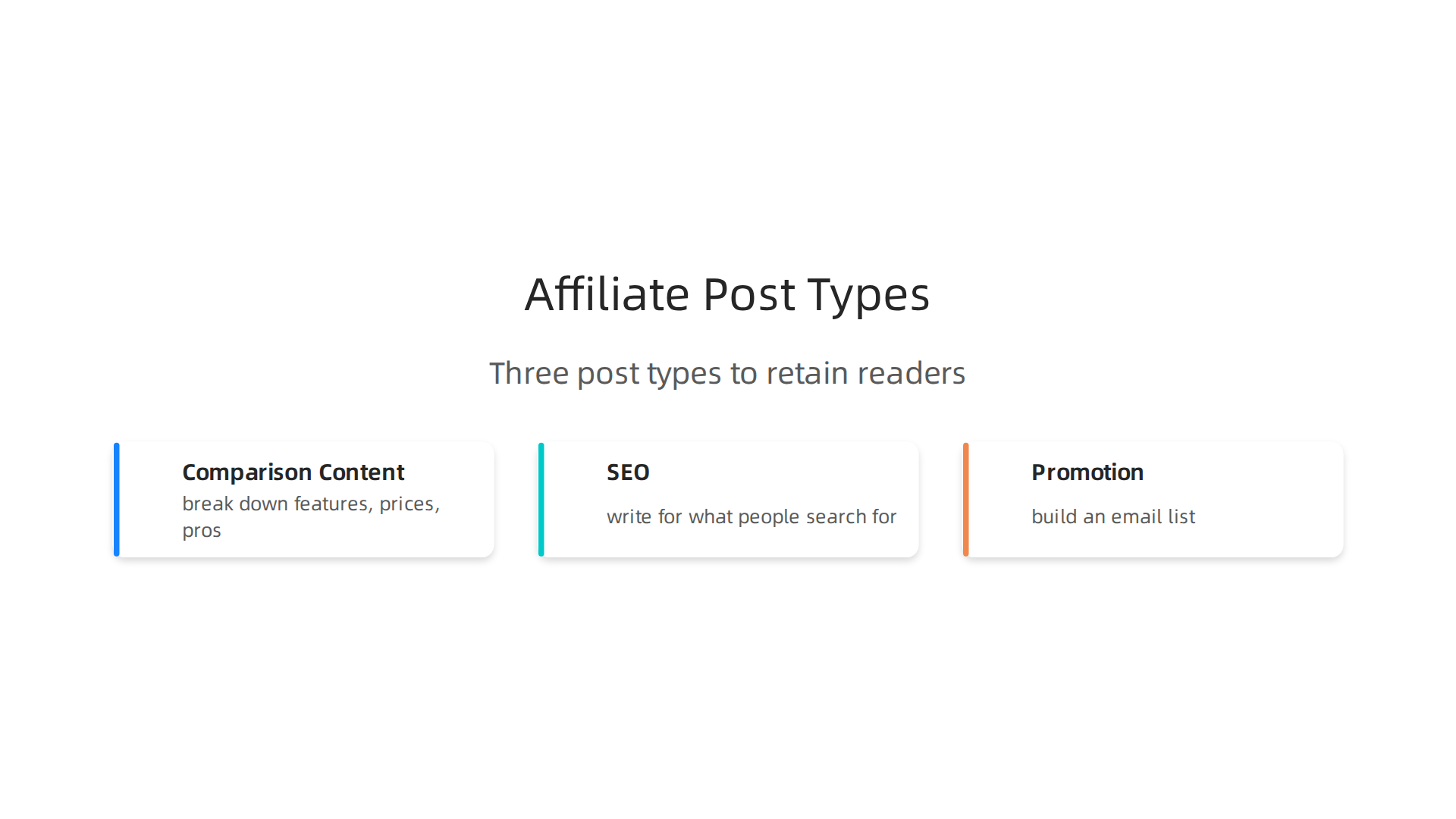 Core strategies affiliates can use to create engaging content, optimize for SEO, and promote effectively.