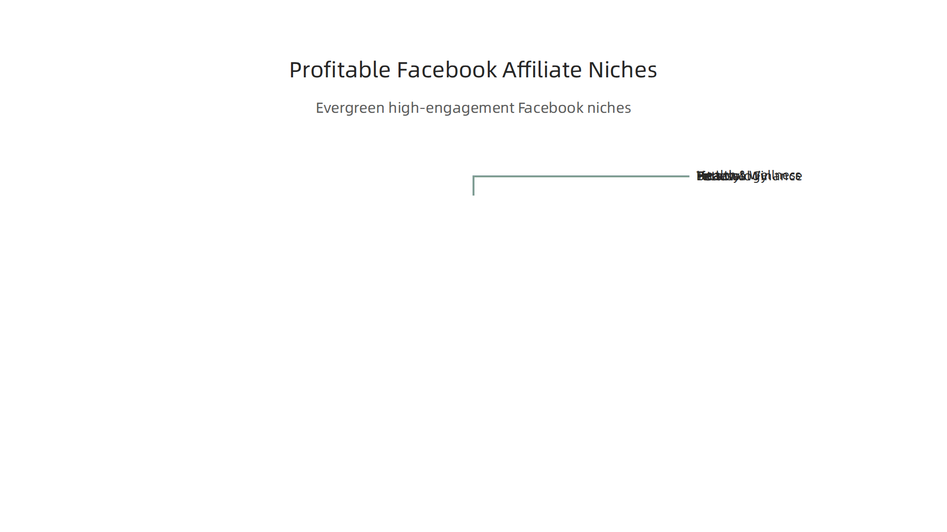 Examples of evergreen and high-engagement niches that perform well for Facebook affiliate marketing.
