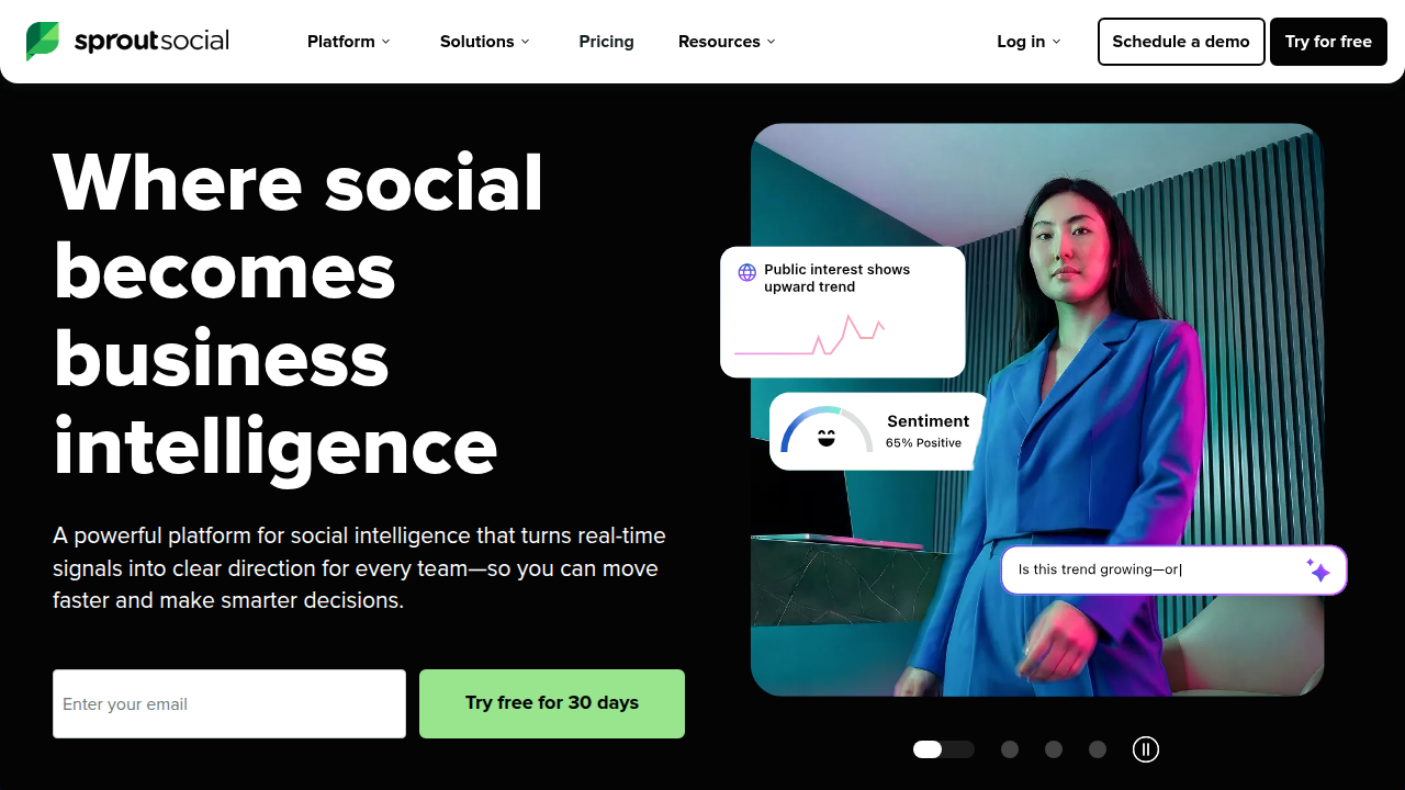 Sprout Social's insights page, offering a guide on Facebook affiliate marketing strategies for 2026.