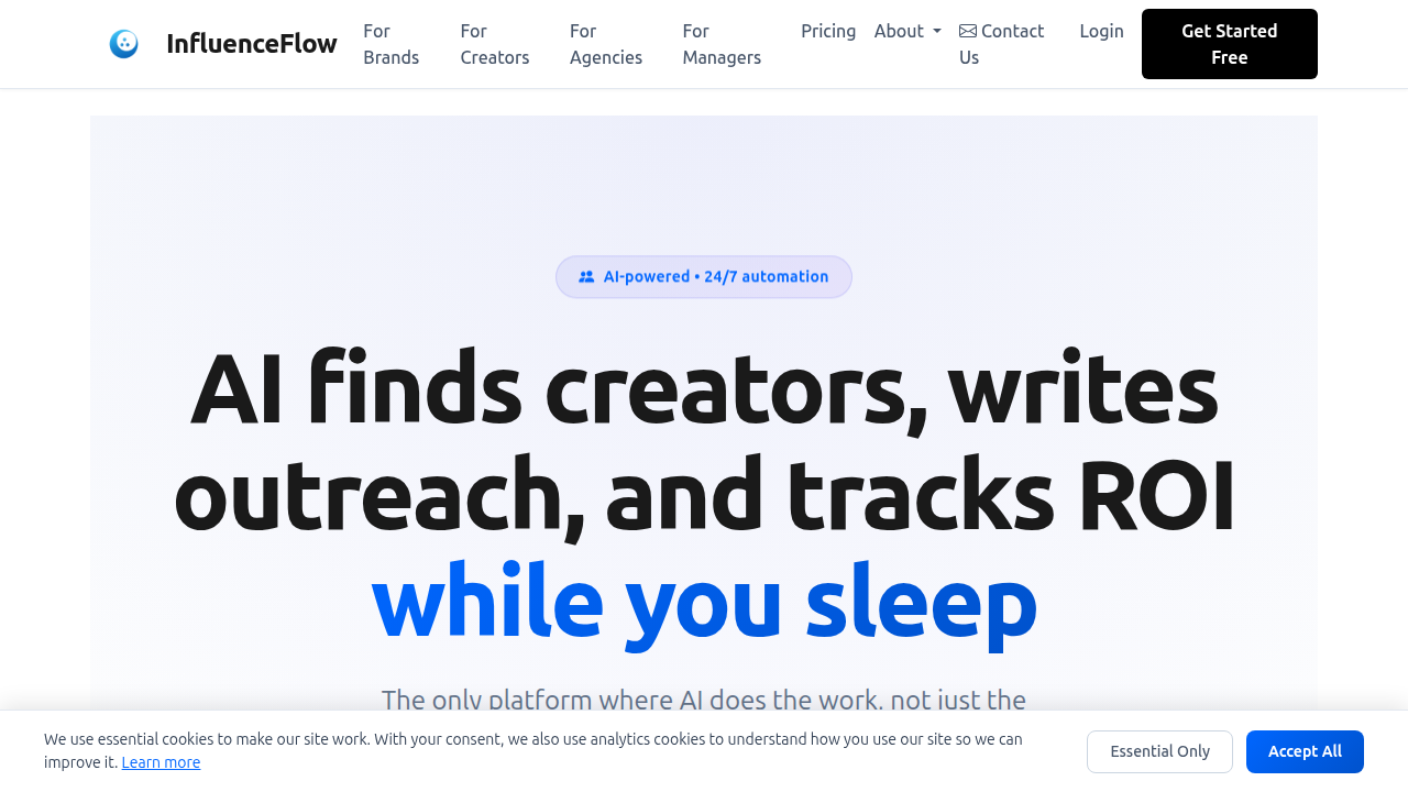 The InfluenceFlow website, a resource offering insights into affiliate tracking programs and marketing strategies.
