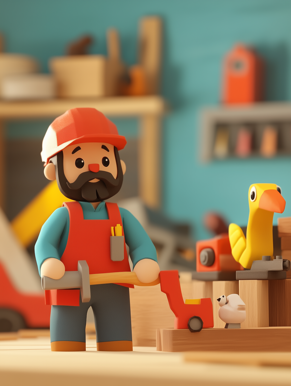A person actively engaged in a home improvement or DIY project, surrounded by tools and materials.