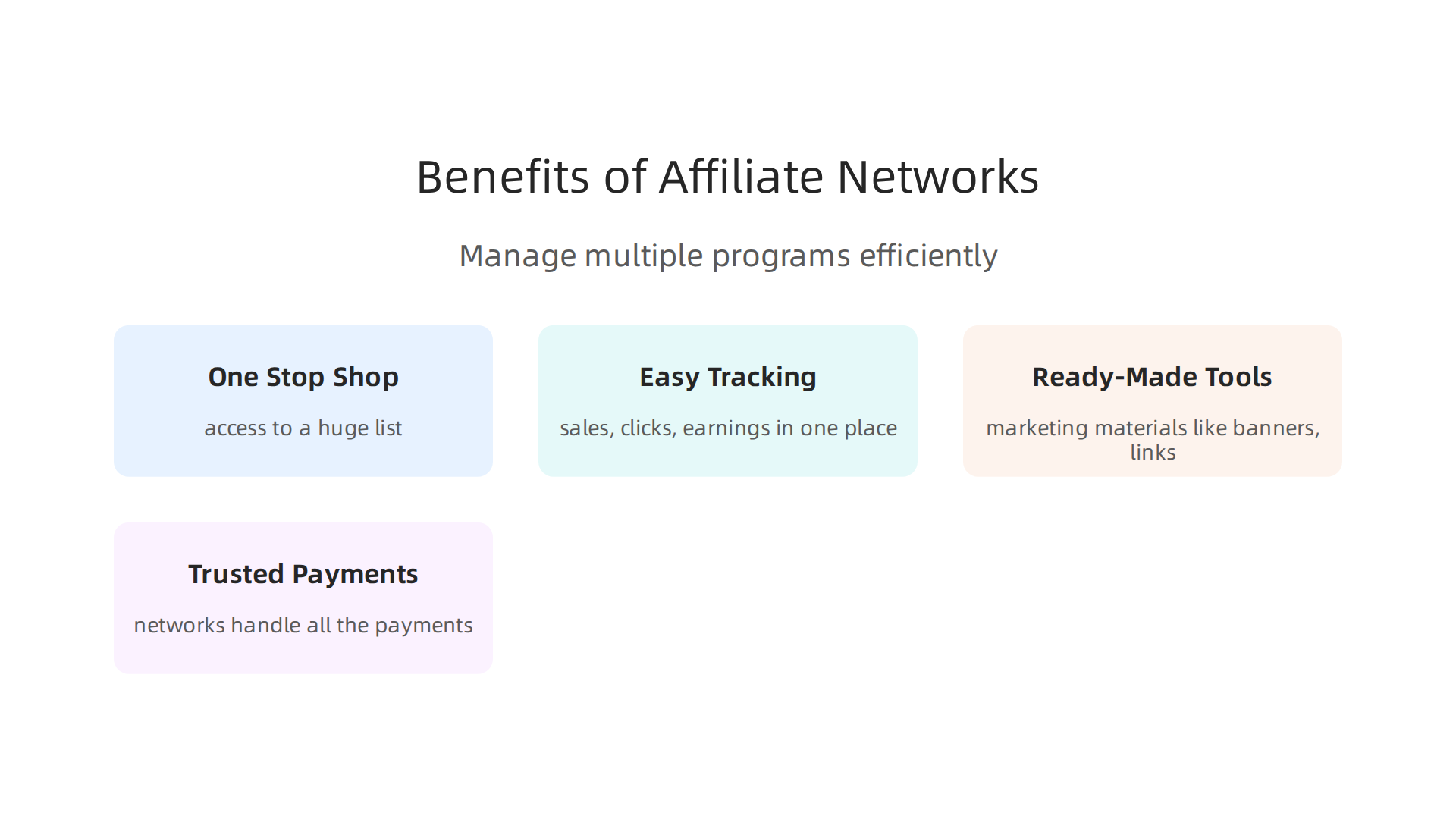 Understanding the core advantages of using affiliate networks for managing multiple fashion affiliate programs efficiently.