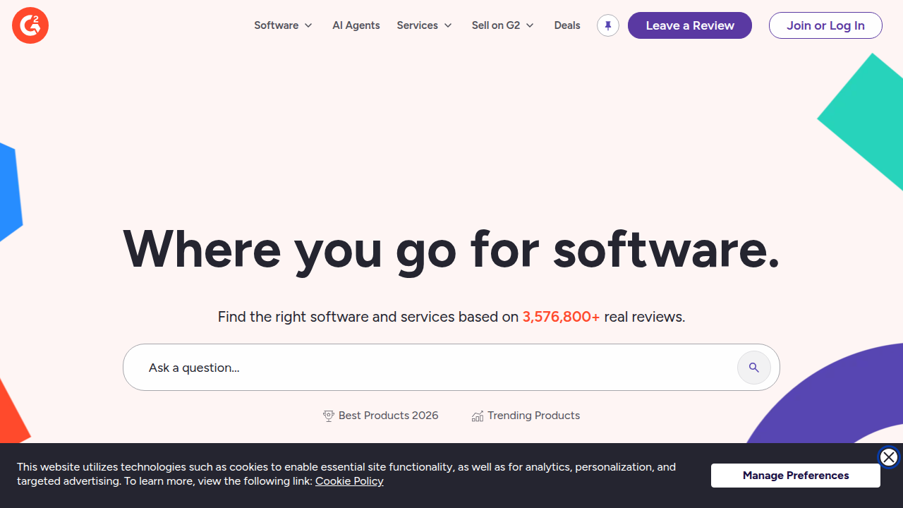 G2 provides comprehensive reviews and comparisons of software products, crucial for affiliate program evaluation.