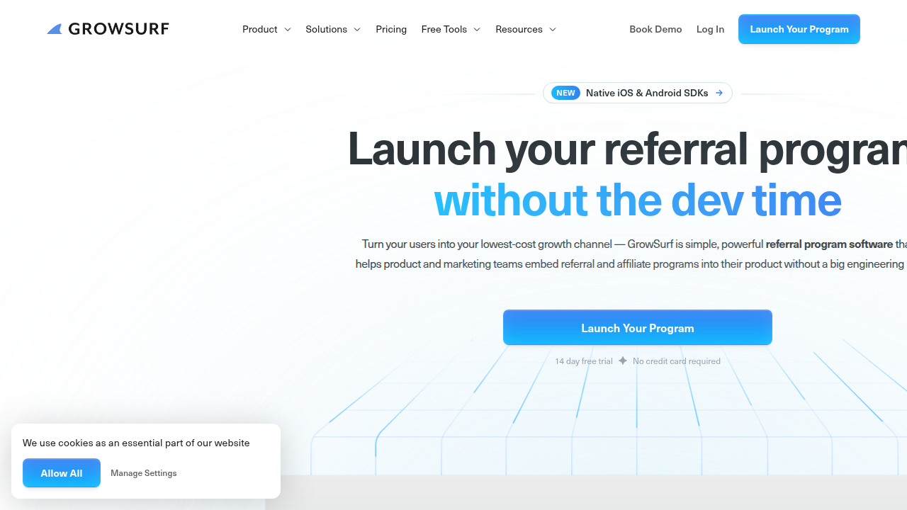 Growsurf provides benchmarks and statistics for affiliate program performance and conversion rates.