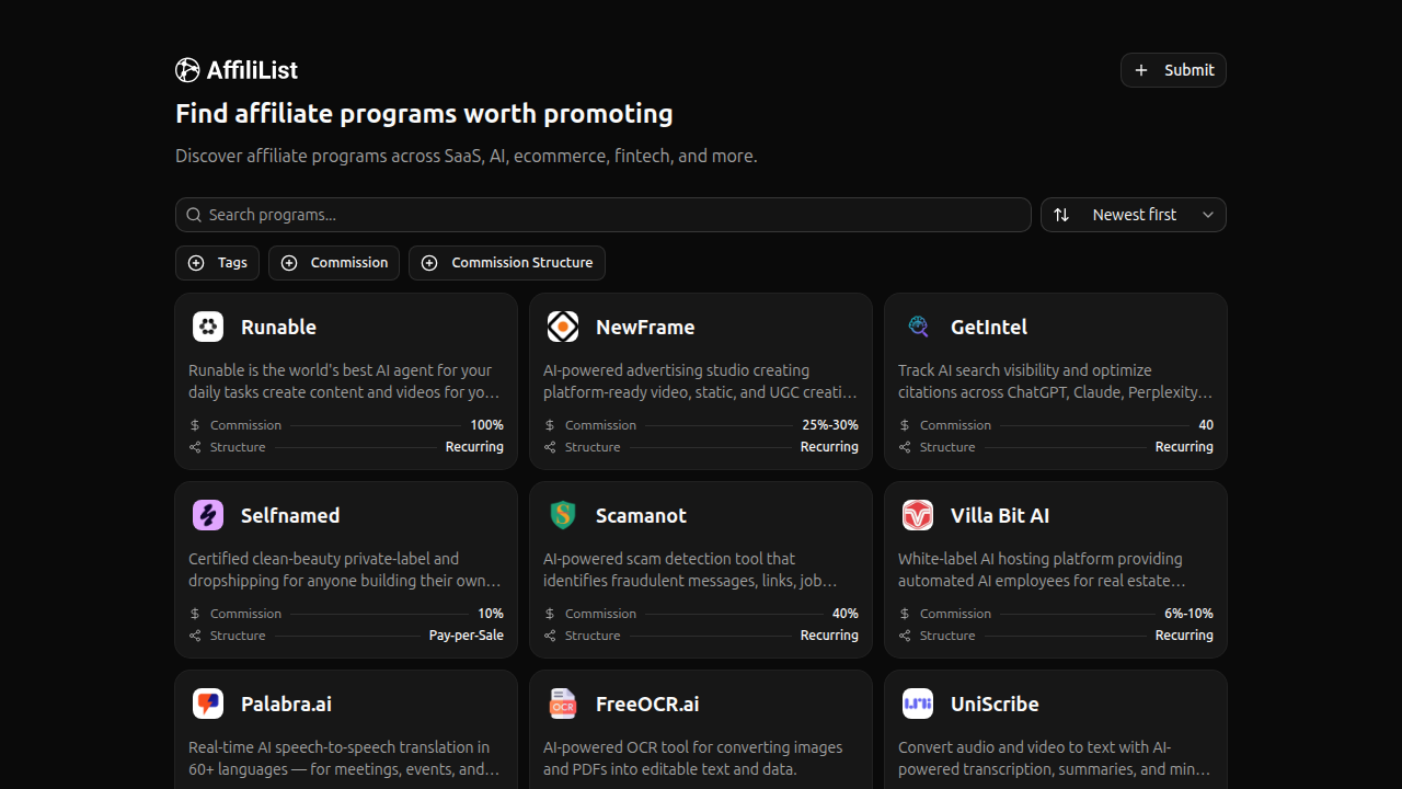 Explore Afflilist, a resource for reviews and insights on various affiliate programs.