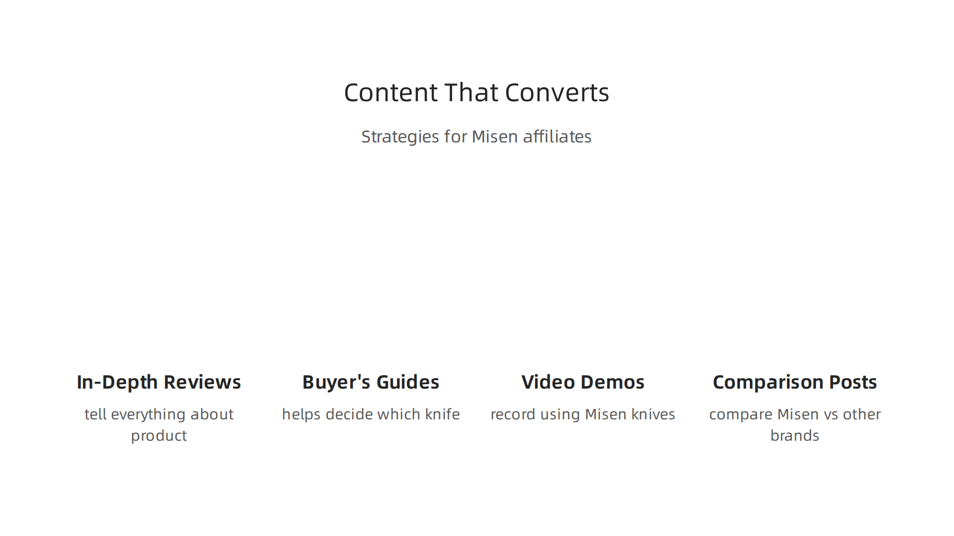 Effective content strategies for Misen affiliates to create engaging and conversion-driving product promotions.