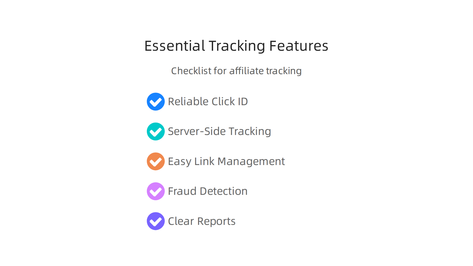 A checklist of critical features to look for in an affiliate tracking software platform for optimal performance.